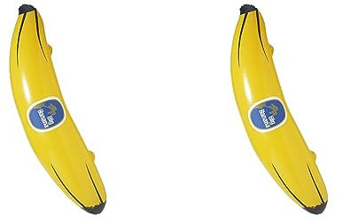Widmann 2461B - Aufblasbare Banane, Größe circa 100 cm, Dekoration, Hawaii, Mottoparty, Karneval (Packung mit 2)