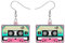 LONYOO Acryl Herz Vintage Ohrringe Anweisung Baumeln Drop Schmuck Nostalgie Geschenke für Frauen Mädchen Charms (Kassettenband Rosa)