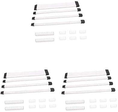 3 set of ATX Sleeved Cable 30 cm Nylon 24Pin PVC Extension for Power Supply Case PC