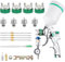 WOOLUCK® HVLP pistola a spruzzo per verniciare con ugelli da 1,4/1,7/2,0/2,5 mm,Aerografo per verniciare 600ml, per pareti,autoveicoli, riparazioni di mobili (verde)