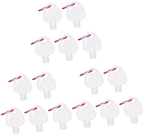 Amosfun 15 Pcs Love Hook Bottle Refillable Bottles with Hook Hand Soap Bottle Cosmetic Keychain Bottle Refillable Spray Container Leakproof Spray Bottles Shampoo Bottle Bulk Travel Plastic
