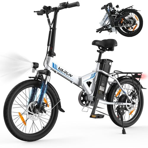 VARUN E-Bike Klapprad, 20 Zoll E Bike Damen Herren mit 48V 7.8Ah Abnehmbarer Lithium-Ionen-Akku,250W Motor, LCD-Display