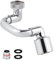 Hibbent 1080 Grad Wasserhahn Aufsatz, Strahlregler mit M18.5 Adapter, Doppelfunktion, Drehbarer Multifunktionaler Verlängerungshahn für Küchenspüle