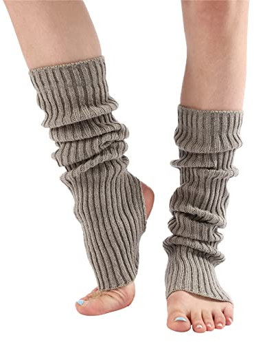 Beinstulpen für Damen aus Wolle und Acryl, Weiche Winter Stulpen Damen in Zopfmuster, Beinwärmer Damen n für Tanz, Ballett, Klobige Stiefelmanschetten in Einheitsgröße