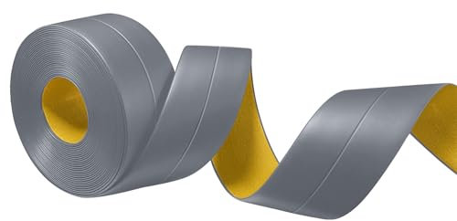 YushengTai Battiscopa,Grigio Scuro 6 M PVC Battiscopa Adesivo 18 x 18 mm, Battiscopa Cucina Adatto per Bagno, Cucina (Grigio Scuro)
