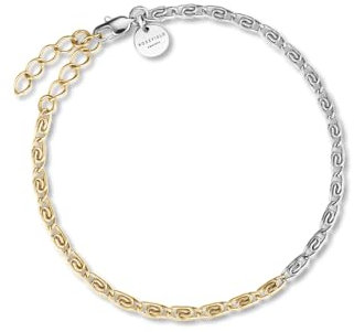 Rosefield Two Tone Swirl Bracelet Zweifarbiges Wirbel-Armband aus 14K Gelbgold und Rhodium plattiertem Edelstahl