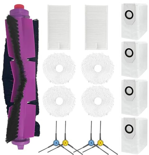 Juego de 15 accesorios de repuesto para aspiradora EUREKA J12 Ultra, 1 cepillo principal, 4 cepillos laterales, 2 filtros, 4 almohadillas de fregona, 4 bolsas de polvo