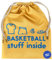 KEPI - Turnbeutel Wasserdicht, Sportbeutel Groß, Ökologisch Tasche für Schuhe und Sportbekleidung, Recyclingmaterial, Turnbeutel Damen und Herren - Honiggelb, Beidseitiger Basketball Aufdruck