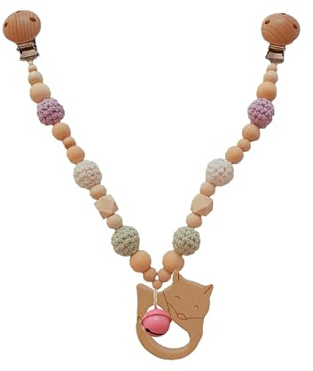Kinderwagenkette Holz (Lila, Mint, Fuchs)