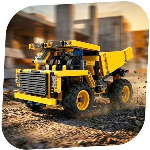 njoyn RC Muldenkipper Bausatz aus Klemmbausteinen, 488-teiliges Baustellen-Fahrzeug, motorisierter Dump Truck mit 2.4GHz, Kippmulde, Technik-Set für Modellbau-Fans, ab 14 Jahren