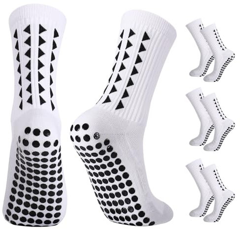 Utensilsto 3 Paare Football Socks Herren Grip Socken Fussball 39-45, Rutschfeste Fußballsocken Sportsocken, Anti Rutsch Fussball Socken Männer für Fussball Basketball Laufen