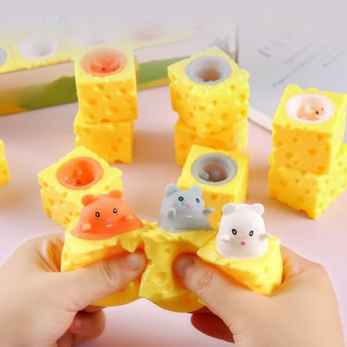 3 Stücke Käse Mäuse Tassen,Anti Stress Bälle,Anti Stress Spielzeug fufu Squishy,Antistress Spielzeug,stressball Kinder,Stressabbau Spielzeug,Geschenke unter 5 Euro Erwachsene (DREI zufällige Farben)