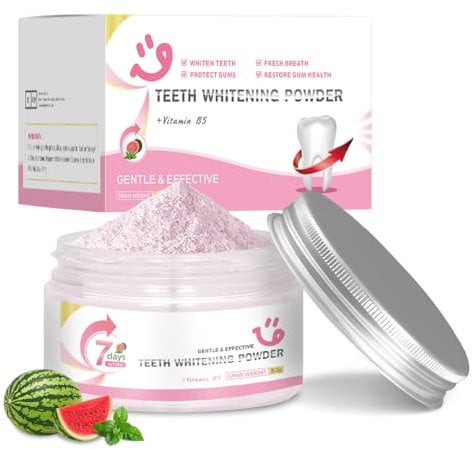Zahnaufhellungspulver,Zähne Aufhellen,Bleaching Zähne gegen Zahnverfärbungen,Effektiv bei der Stärkung von Zähnen und Zahnfleisch,Frischer Atem (50g)