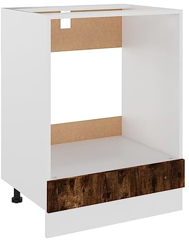 HOMTAKIE Armario de horno roble ahumado 60x46x81,5 cm Madera de ingeniería