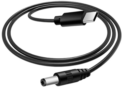 Panlouting USB-C zu DC 9V / 3A Spannungswandlerkabel | 1 Meter | DC 5,5 * 2,5mm (kompatibel mit 5,5 * 2,1mm) | Für PD Ladegerät, Ventilator, LED Licht, WLAN Router, Lautsprecher, CCTV