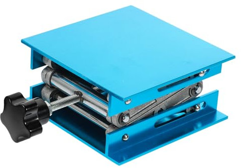 Zerodeko 1 Stück Laborhubtisch einstellbar Laborheber Labor-Scherenheber Unterstützung instrument labor hebebühne kabelhalter wagenheber Laborlift aus Aluminiumlegierung Buchsenhalter Blue