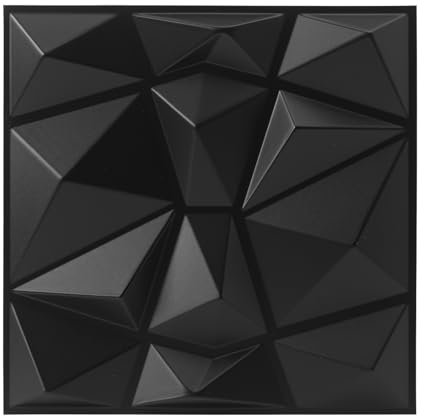 Trafagala Decorative 3D Wall Panels in Diamond Design 8mm Thick, 12x12 Matt White for Home and Office Decor (10 Pack)