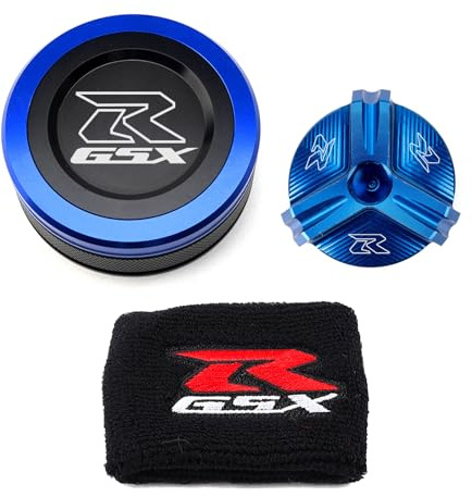 ZESIDIMO Für Su_zuki GSXR 600 750 1000 GSX R 600 750 1000 GSX-R750 Motorradzubehör Deckel Flüssigkeitsbehälter Bremsen Socke Ölfülldeckel (Blau)
