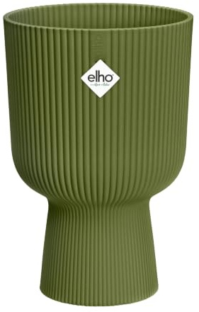 Elho vibes fold coupe 14cm vaso da fiori - Verde Felce | Ø 13.9 x Alt. 21 cm | Adatto per interni | Plastica riciclata al 100%