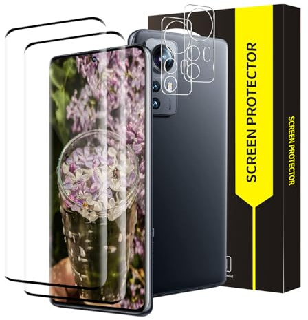 Bodyguard Verre Trempé pour Xiaomi 12/12X 5G, 2+2 pièces 9H Dureté vitre protection+Caméra Arrière, 3D Couverture Totale, sans bulles, Haute Sensibilité, Grande clarté Xiaomi 12/12X protection écran