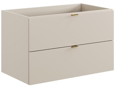 Vente-unique - Mueble de Lavabo Lavena - L 80cm x A 46cm x H 50cm - melamina - Beige