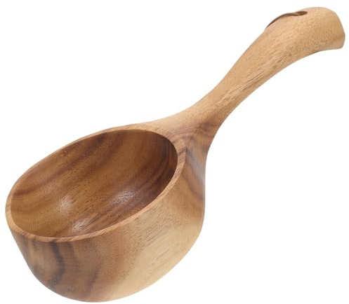 Holzkelle Wasserschöpfer Große Braune Holz Bad Duschzubehör | Ergonomischer Griff, Leicht zu Verwenden, Zeitsparend, für Zuhause, Küche und Sauna