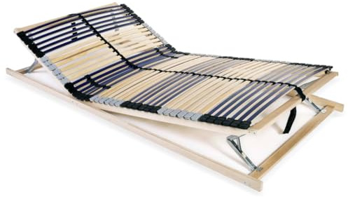 mtlskopl Lattenrost 100x200 cm Buchenholzrahmen Birkenlatten 7 Zonen 42 Leisten Kopf und Fußteil verstellbar für Einzelbett Schlafzimmer Gästezimmer