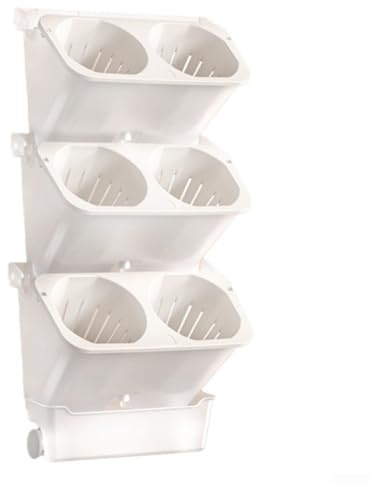 Macetas montadas en la pared, riego automático, jardín vertical que ahorra espacio, sistema de riego automático, para cesta colgante de plástico para interiores (blanco)