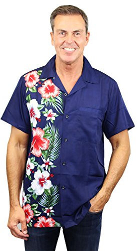 V.H.O. Funky Hawaiihemd, Kurzarm, Wedding, blau, M