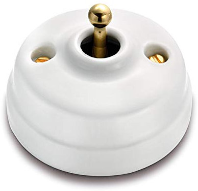 Fontini - Conmutador dimbler 10a 250v porcelana dorado pack
