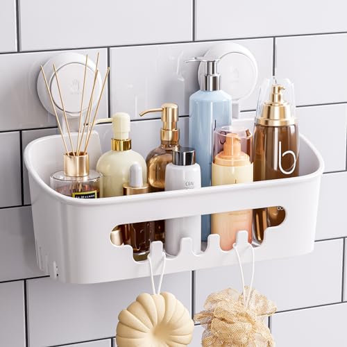 TAILI Duschablage Badregal Saugnapf Ohne Bohren Duschorganizer Duschregal Saugnäpfe Duschgel Halterung Abnehmbar Belastbarkeit 10 KG Wasserdicht Badregal mit Saugnapf für Shampoo und Duschgel