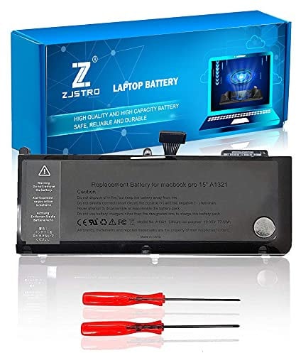 A1321 Laptop Akku für MacBook Pro 15 A1286 (Mitte 2009 bis Mitte 2010 Version) für 15 Zoll MacBook Pro 5,3 MacBook Pro 5,4 MacBook Pro 6,2 Notebook Ersatz Batterie [10,95 V / 77.5Wh]