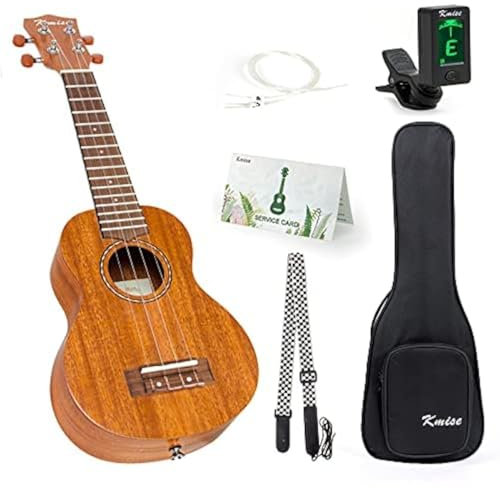 Ukulele Kit Mahagoni Holz Ukelele Mit Tasche Saiten Stimmgurt (21 Zoll Sopran linke Hand, Natürlich)