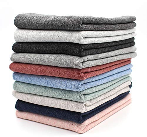 10x 0,25m Bündchenstoff Set Schlauchware 95% Baumwolle, 5% Elasthan Auswahl Jersey (Meliert, 10er Set)