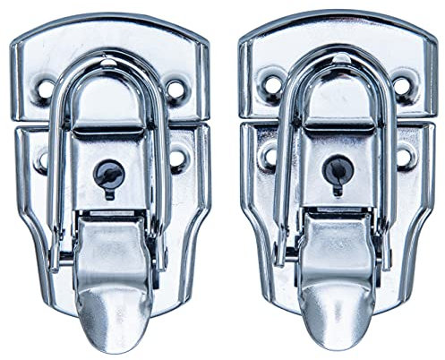 HMF 14985-09 Chiusura a tensione con serratura | 2 pezzi | 45 x 75 mm | Zincato argento