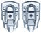 HMF 14985-09 Chiusura a tensione con serratura | 2 pezzi | 45 x 75 mm | Zincato argento