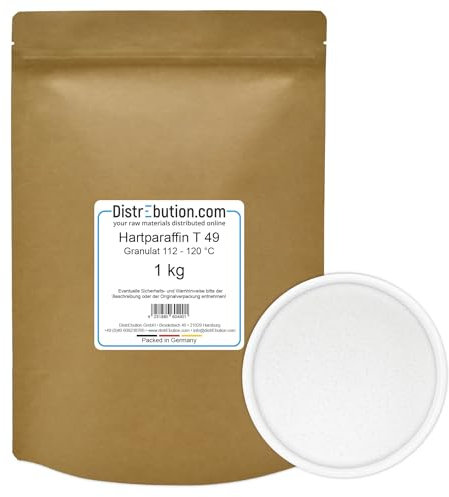 DistrEbution 1 kg Hartparaffin T 49 Fischer-Tropsch-Wachs 112-120 °C Kerzenzusatzstoff Härtend