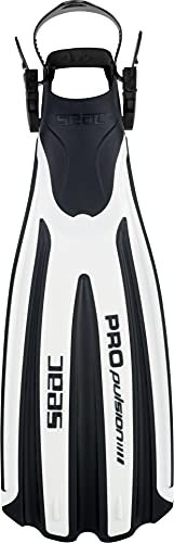 SEAC Propulsion Palmes de plongée avec Sangle réglable, fabriquées en Italie, 40/42, Blanc