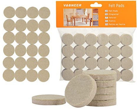 VABNEER 90 Stücke Filzgleiter Selbstklebend Rund, 30mm Filz Pads Stühle mit 5mm Dick, Möbelgleiter Bodengleiter Schutz Ihrer Möbel Böden