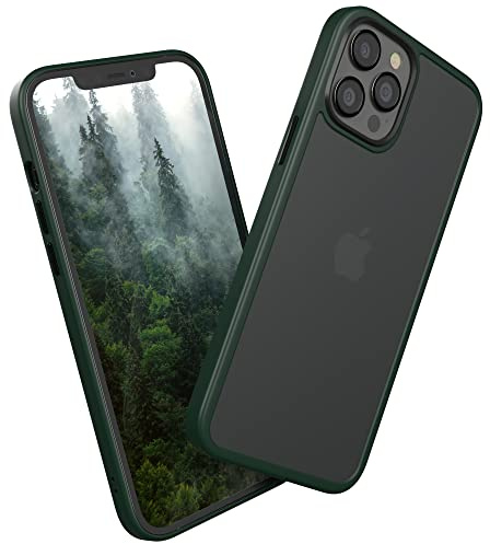 EAZY CASE Ultra Schutz Outdoor Hülle kompatibel mit iPhone 12 Pro Max, hochwertige Schutzhülle mit Ultra Aufprallschutz, Stoßfest und Kratzfest, dünne Handyhülle mit Kameraschutz, Pinien Grün