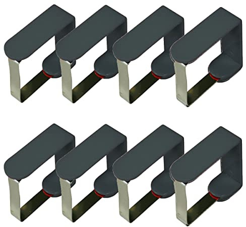 all-around24 8 Stück Schwarz Tischdeckenklammer Tischtuchklammern Tisch Decken Halter Edelstahl Klemme für Tischplatte Decke (8 Stück Schwarz)