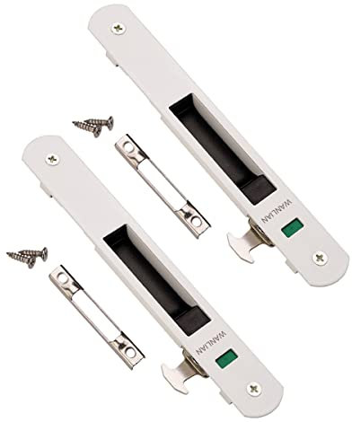 Porte Coulissante Fenêtre Crochet Serrure Serrure de Porte Coulissante Longue 197 X large 28 mm (Blanc 2)