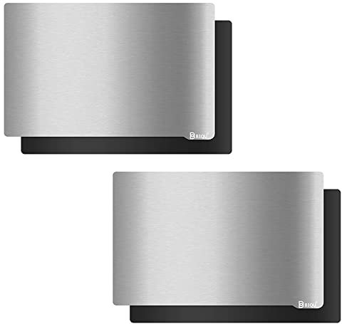 BIQU Pack of 2 3D Printer Platform, Flexible Steel Building Plate 140 x 84 mm Steel Building Plate with Magnetic Sticker for Saturn Resin 3D Printer
