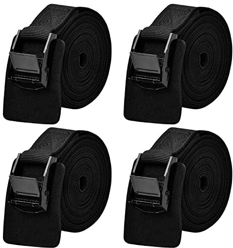 4 Pcs Spanngurte Verstellbare Zurrgurt mit Klemmschloss Schwarz Befestigungsriemen mit Ratsche Robuste Zurrgurt Spanngurt Befestigungsgurt für Fahrrad Motorrad Auto Camping Gepäckpakete, 25mmx1m (A)