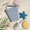 Jeux de Plage Enfant en Silicone Alimentaire : Set de Plage Comprenant Un Seau Enfant, Une Pelle et 3 Moules Adorables, Seau Pliable pour Le Bac a Sable, Jouet pour Le Sable