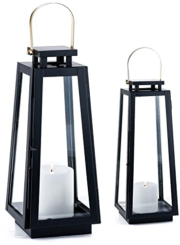 Lot de 2 lanternes de jardin Marrakech - 40 cm et 29 cm - Lanternes pour l'extérieur Eirik - Grande et moderne comme décoration de jardin