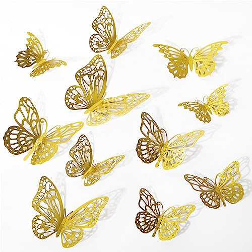 36 PCS Gold Butterfly Decoration