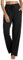 Vlazom Damen Schlafanzughose Modal Lang Weich Loungehose Freizeithose Yogahose Nachtwäsche Hosen mit Taschen Pyjamahose mit geradem Beinil（L，Schwarz）