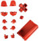 Boutons de remplacement en chrome et pavé tactile pour manette PS4, couleur rouge - Installation facile, façade élégante - S'adapte parfaitement - Pack de 13 accessoires [jeu vidéo]