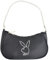 Concept One Playboy Umhängetasche Damen Geldbörse Handtasche mit Strass Trageriemen und Bunny Logo Schwarz, Schwarz